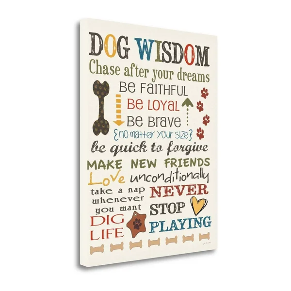 Tangletown Fine Art Dog Wisdom by Jo Moulton Canvas Art, ShopLadder