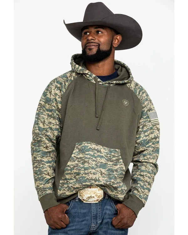 Ariat Men's Digital Camo Patriot Hoodie - Sage