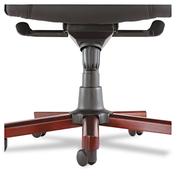 Alera Madaris Series Midback Knee Tilt Leather Chair Trim, Black/mahogany, 37.38" x 21.60" x 20.25"