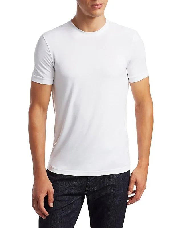 Giorgio Armani Men's Crewneck T-Shirt - White, Men's, 48