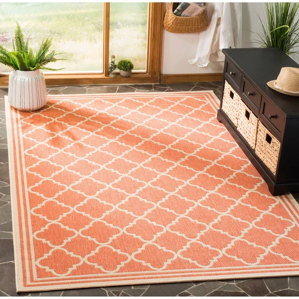Safavieh Linden Quatrefoil Area Rug Rust, Creme, Size: 9 x 12 ft.