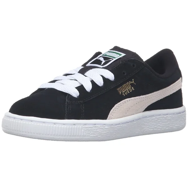 Puma Suede Little Kids& Shoes - Black/White, 13.5