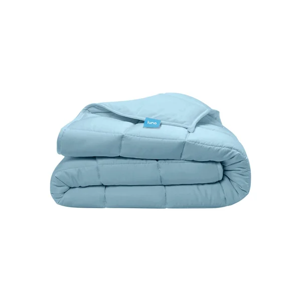 Cooling Bamboo Weighted Blanket Light Blue - Queen, 20 lbs-Luna