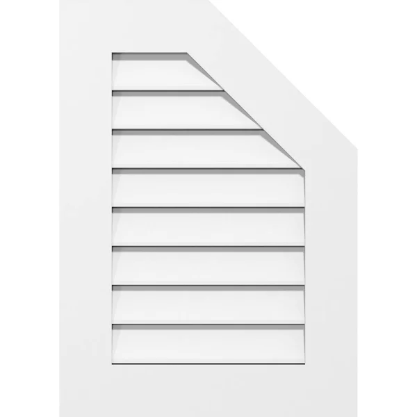 Ekena Millwork GVPOR20X3201SF 20x22W x 32x22H Half Octagon Top Right Surface Mount PVC Gable Vent: Functional, w/ 3-1/2x22W x 1x
