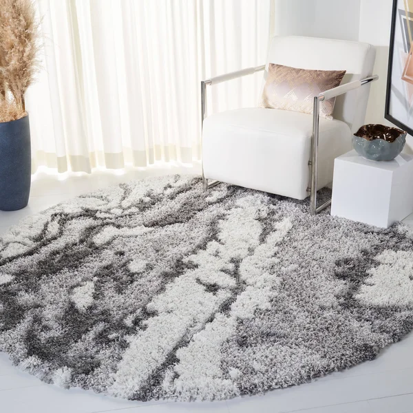 Safavieh Horizon Shag Mukades Flokati Rug - 5&3x22 x 7&7x22 - Grey/Blue