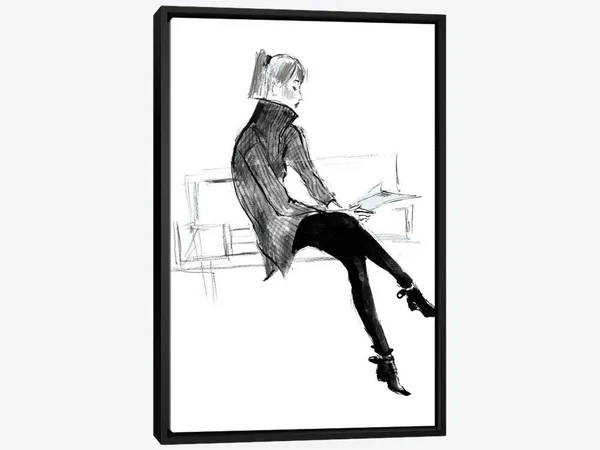 Framed Canvas Art - Loulou by Mona Shafer-Edwards art)