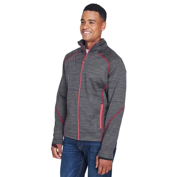 North End 88697 Men's Flux M閘ange Bonded Fleece Jacket Carbon/ Oly Red-M