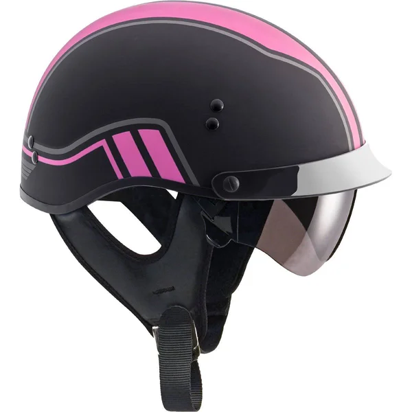GMAX HH-65 Half Helmet Full Dressed Twin Matte Black/Silver