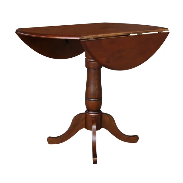 International Concepts Espresso 42x22 Round Pedestal Gathering Height Table with 2 Counter-Height Stools