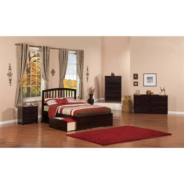 Leo & Lacey Full Storage Platform Bed in Espresso - LL-1653272