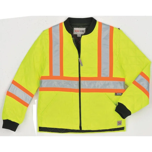 Work King Adult Quilted Safety Jacket Green 2XL