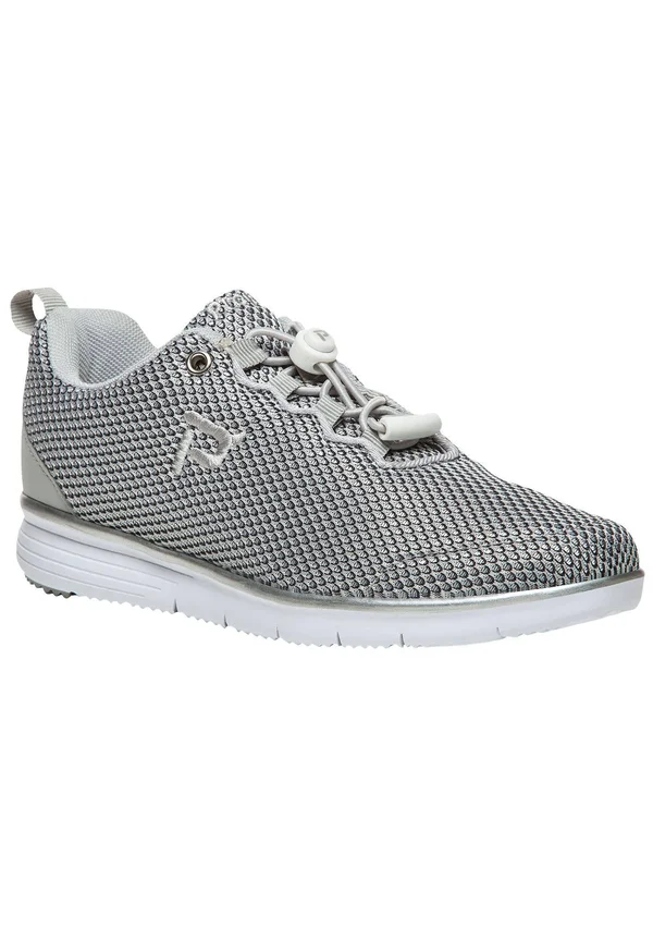 Women's Propet TravelFit Prestige Sneaker, Size: 8.5 B, Silver/Black