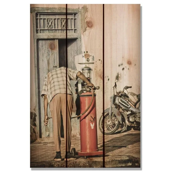 Gizaun Art Filler Up Indoor/Outdoor Full Color Cedar Wall Art