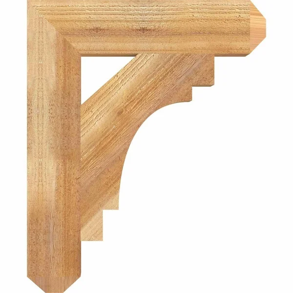 Ekena Millwork BKT06X38X38MRC04RWR 6x22W x 38x22D x 38x22H Merced Craftsman Rough Sawn BRACKET, Western Red Cedar
