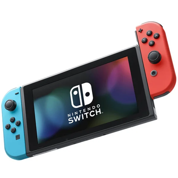 Nintendo Switch with Neon Blue/Red JoyCons Bundle Includes Extra Warranty - Black