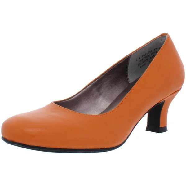 Array Womens Flatter Low Heels - 6, Orange Leather