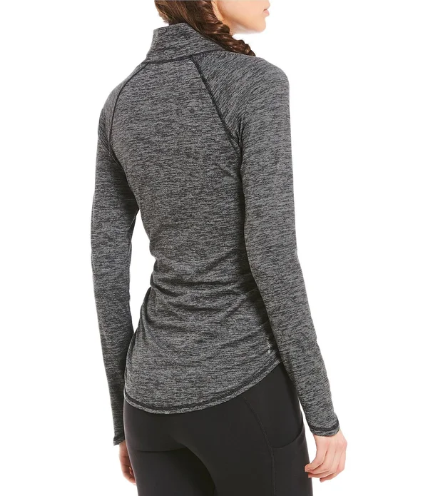 The North Face Women's Motivation Stripe 1/2 Zip TNF Black Micro Stripe - L