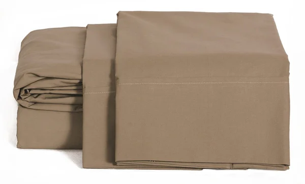 Linen Home 100% Cotton Percale Sheets Twin size - Taupe, Deep Pocket, 3 Piece - 1 Flat, 1 Deep Pocket Fitted Sheet and 1 Pillowca