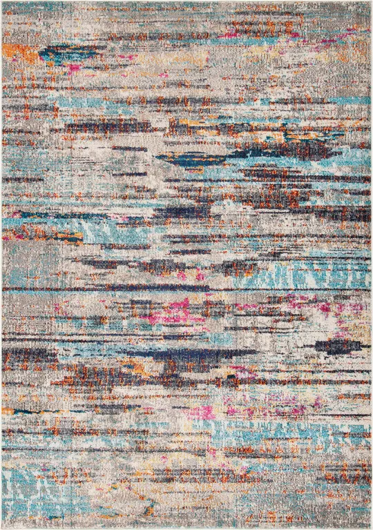 Safavieh Madison 400 Rug Collection MAD419F - Grey, Turquoise - 8& x 10&