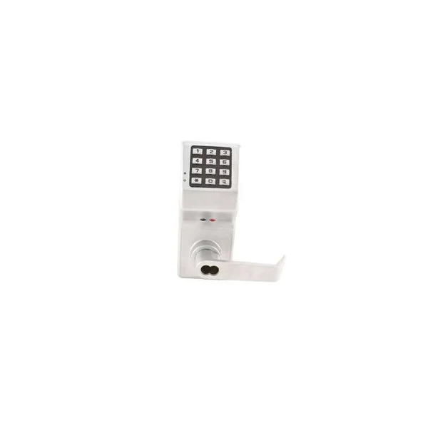 Alarm Lock DL2800IC26D Trilogy Electronic Digital Lever Lock with Interchangeable Core with Enhanced Features Satin Chrome Finis