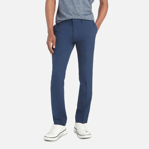 Kenneth Cole Stretch Solid Skinny Fit Flex Waistband Flat - Shoe Front Dress Pant