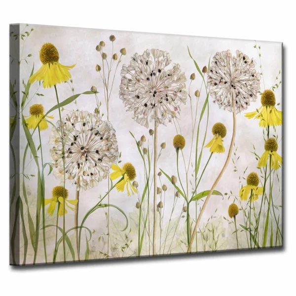 Ready2HangArt Alliums and Heleniums Canvas Wall Art