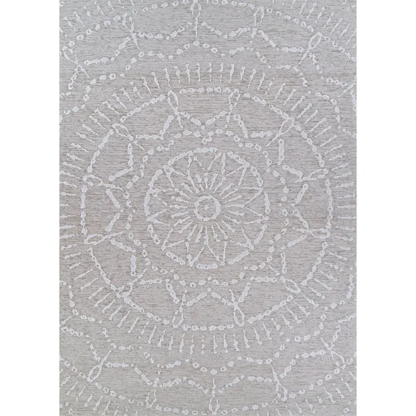 Woodland Flower Petal Indoor/Outdoor Area Rug - 6&4x22 x 9&6x22 - Beige-Ivory