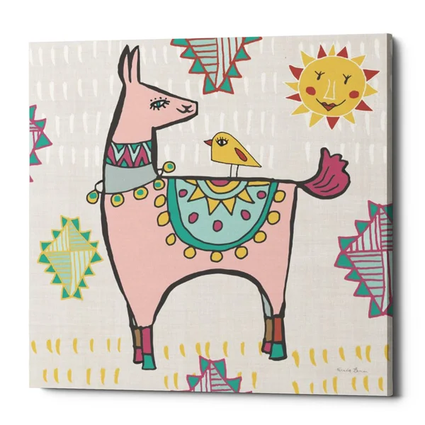 Epic Graffiti Playful Llamas III by Farida Zaman - Giclee Canvas Wall Art, 12x22X12x22 37x22 x 37x22