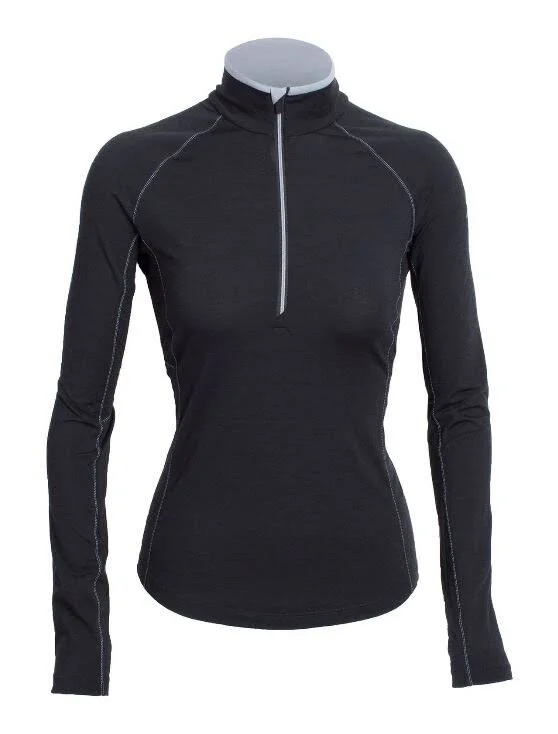 Icebreaker Women's Zone Long Sleeve Half Zip Top - Black, Size M by Campman
