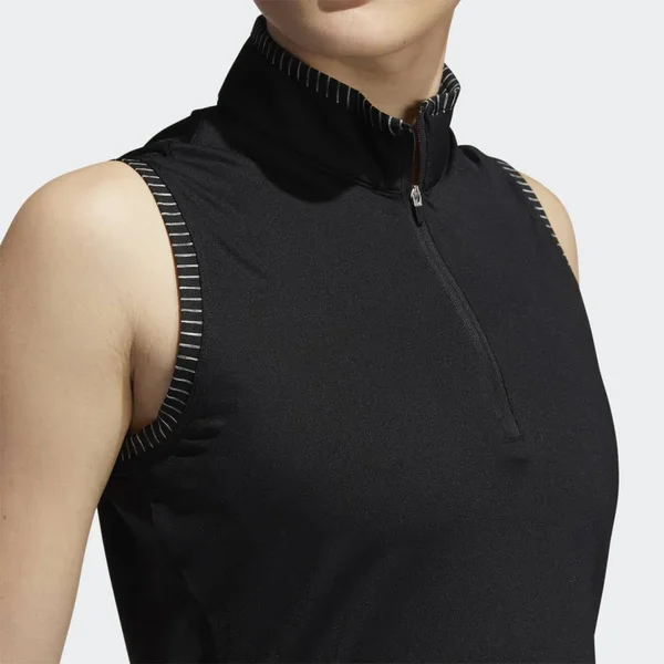 Adidas Women's Ultimate365 Spacedye Sleeveless Golf Polo, Large, Black