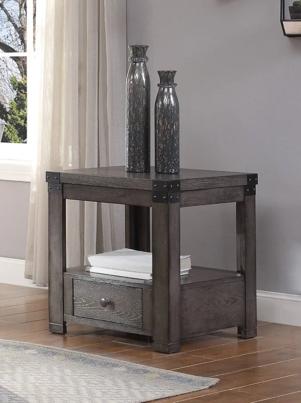 Acme Melville End Table Ash Gray