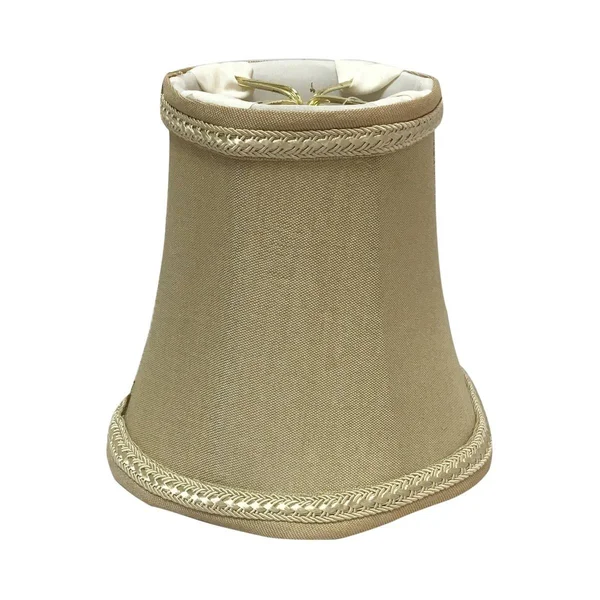 Royal Designs Antique Gold with Decorative Trim 5-Inch Scallop Bell Chandelier Lamp Shades (Set of 6)