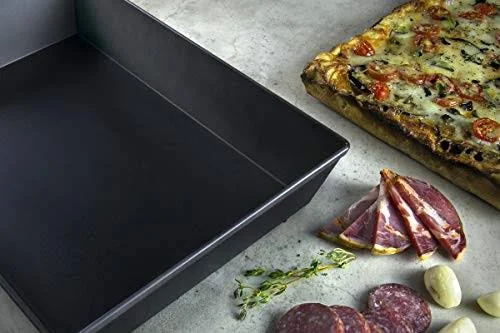 LloydPans Kitchenware USA Made Hard-Anodized 10 inch by 14 inch Detroit Style Pizza Pan