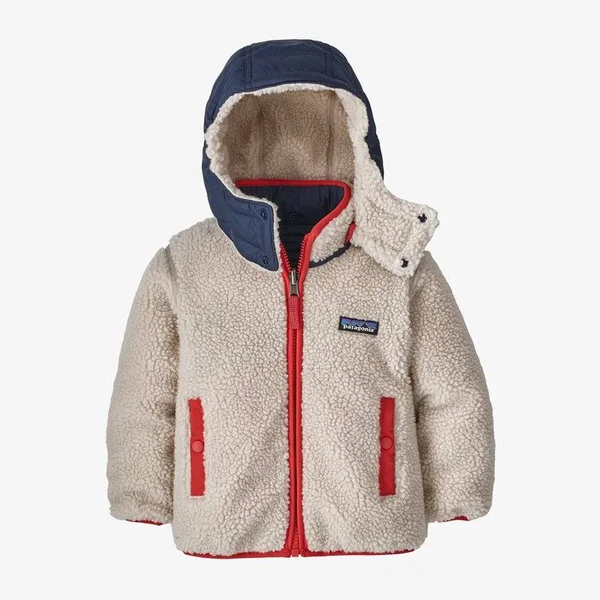 Patagonia Baby Reversible Tribbles Hoody Seafan Pink w/Current Blue 4T
