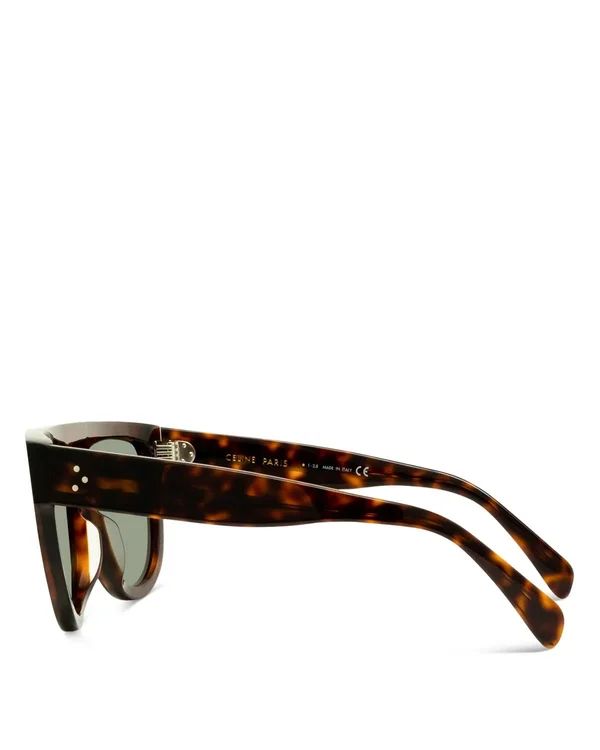 Celine 58mm Pilot Sunglasses - Red Havana/ Green