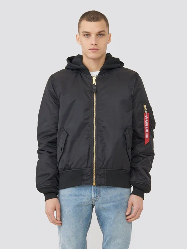 MA-1 Natus Bomber Jacket - Black/New Silver Lining, Xs, Alpha Industries