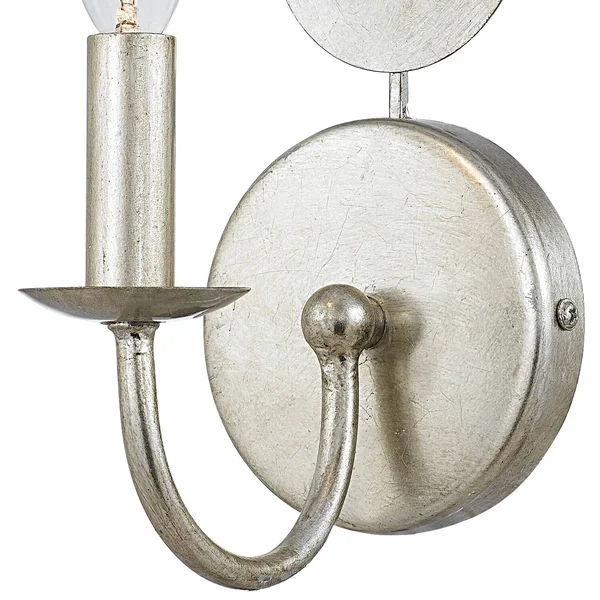 Crystorama 541-SA Layla 1 Light Antique Silver Sconce