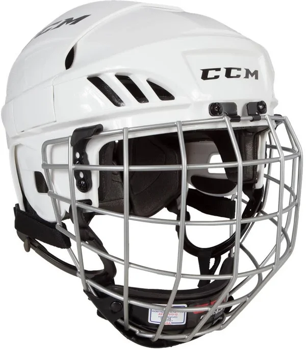 CCM FitLite FL40 Hockey Helmet Combo - White