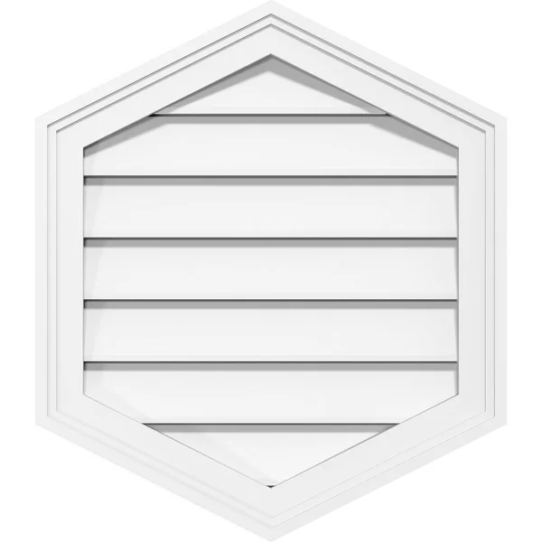 Ekena Millwork GVPVP16X2002SF-12 16x22W x 20x22H Vertical Peaked Surface Mount PVC Gable Vent 12/12 Pitch: Functional - w/ 2x22W
