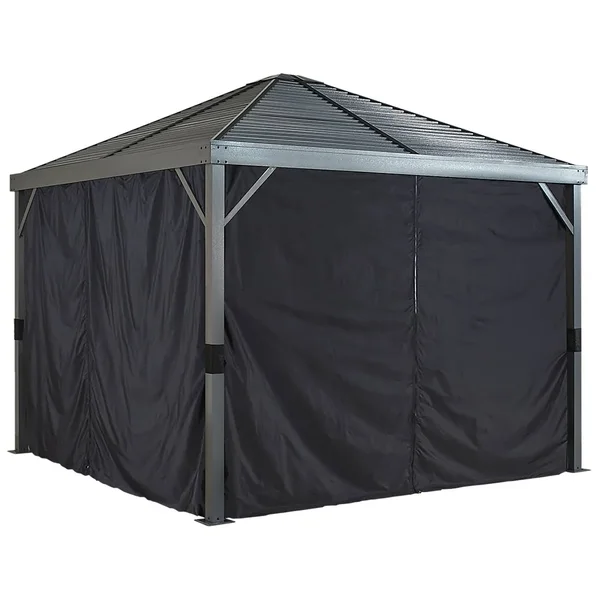 Sojag Curtains for Sanibel 8 x 8 ft Black - Gazebo Not Included