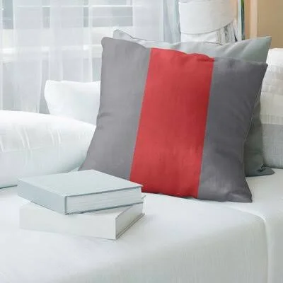 Washington Hockey Striped Throw Pillow East Urban Home Color: Dark Gray/Red, Size: 26 x 26, City: Carolina