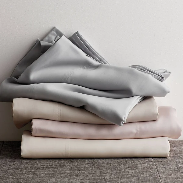 Legends Hotel Tencel Lyocell Sateen Flat Sheet - Buff - Beige - Size Queen, The Company Store