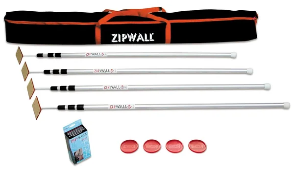 Zipwall SLP4 12-Feet Spring-Loaded Aluminum Pole Kit for Dust Barrier System (2-Pack)