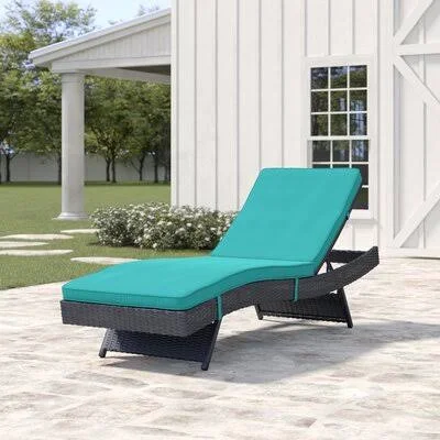 Sol 72 Outdoor Brentwood Reclining Chaise Lounge with Cushion Color: Turquoise