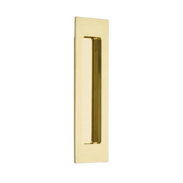 Emtek 220307US3NL Modern Rectangular 7 inch Flush Pull Unlacquered Brass