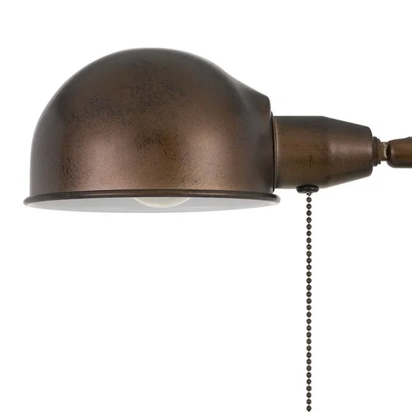 Adjustable Height Metal Desk Lamp with Dome Shade - Rustic Bronze