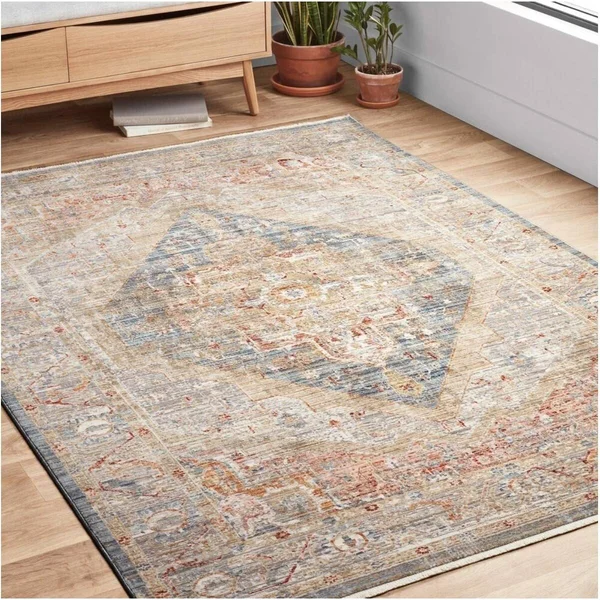 Alexander Home Nichole Collection Traditional Inspired Area Rug - 5&3x22 x 7&9x22 - Blue/ Multi