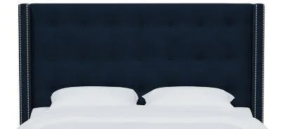 Cranford Nail Button Tufted Wingback Headboard by Skyline