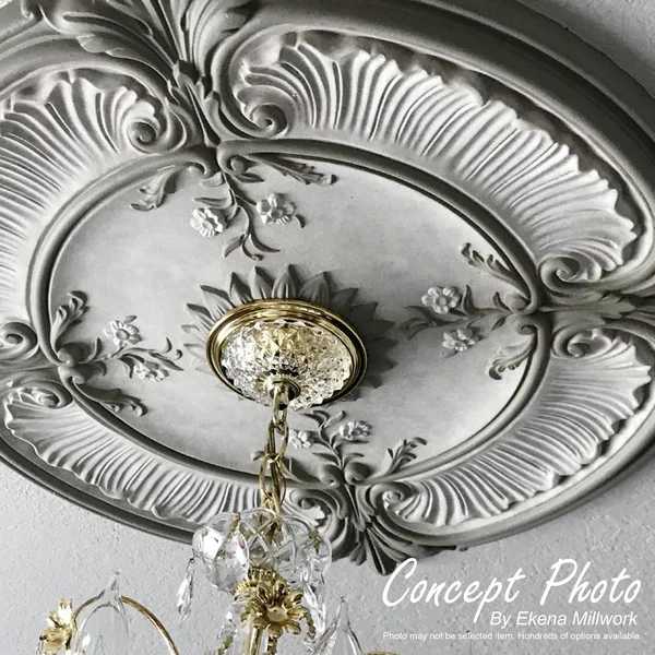 7 7/8 inchod x 3/4 inchp Small Alexandria Ceiling Medallion (Fits Canopies Up to 4 5/8 inch), Hand-Painted Root Beer Crackle