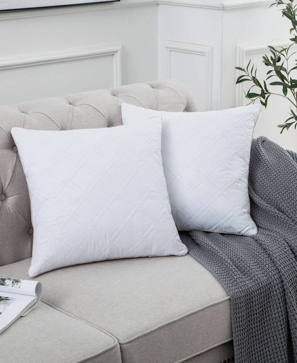 Unikome 18x22 x 18x22 Square Down Feather Bed Pillow Inserts - 2 Pack - White
